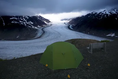 Camping oberhalb des Salmon Gletschers